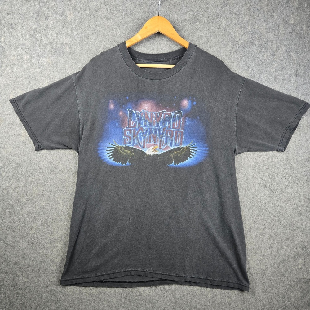Vintage Lynyrd Skynyrd Shirt Mens L Faded Black Back To The Swamp Tour 2001